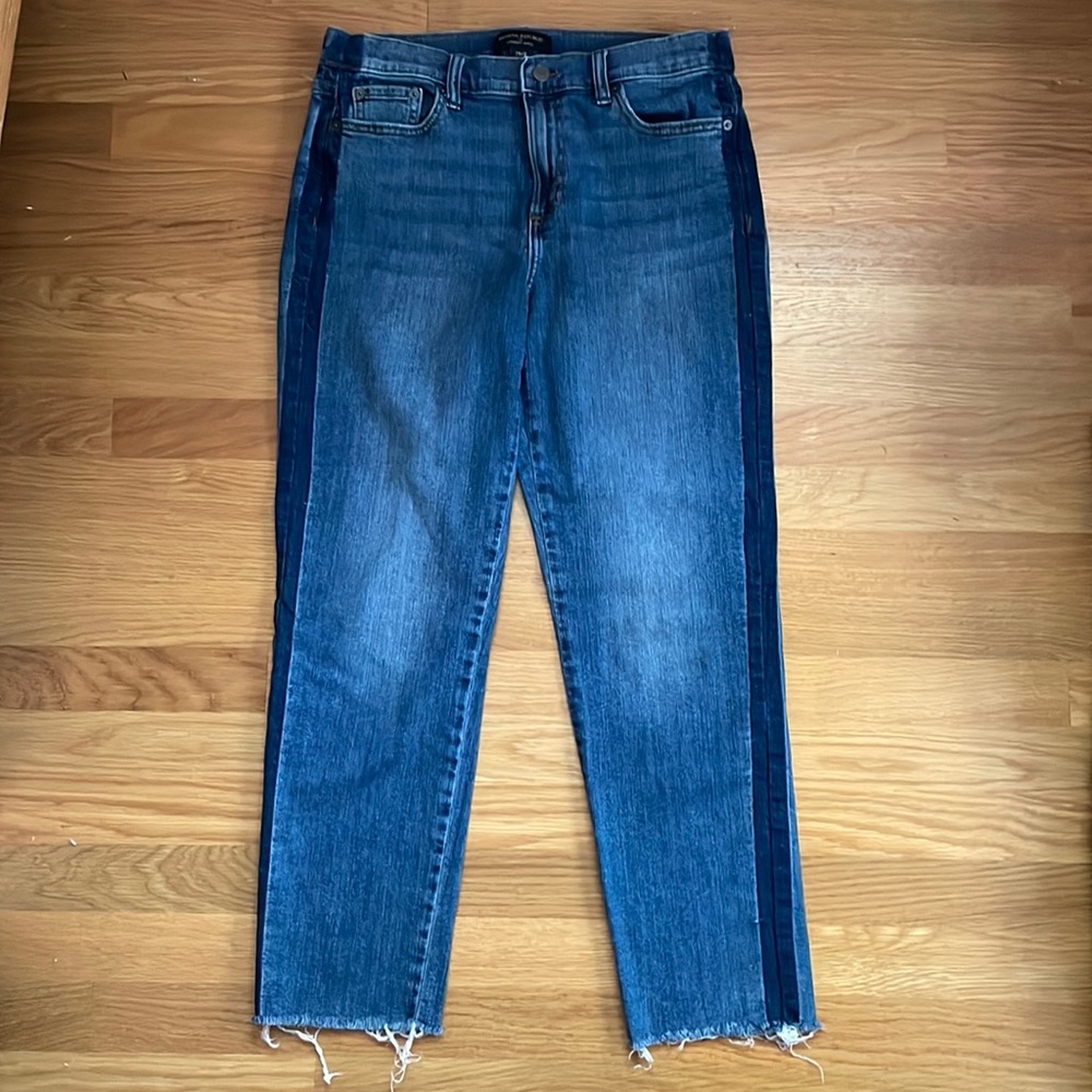 Tuxedo stripe straight banana republic jeans